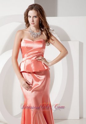 Ankle Length Two Pieces Mermaid Watermelon Evening Dress