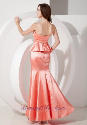 Ankle Length Two Pieces Mermaid Watermelon Evening Dress