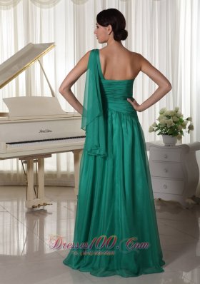 One Shoulder Turquosie Applique Prom Graduation Dress with Ribbons