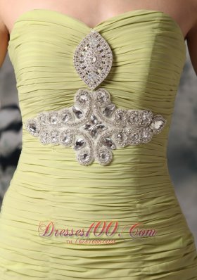 Mermaid Court Train Ruch Applique Decorate Prom Dress