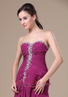 Fuchsia Sweetheart Beaded Chiffon Prom Dress for Women