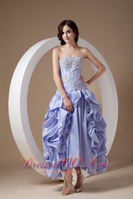 Ankle-length Lilac Pick-ups Prom Dress with Jacket