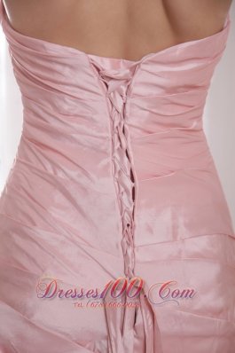 Corset Back Prom Evening Dress 2013 Baby Pink Beaded Taffeta