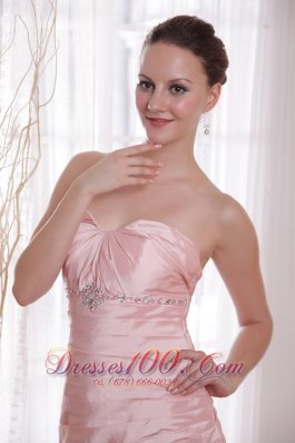 Corset Back Prom Evening Dress 2013 Baby Pink Beaded Taffeta