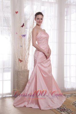 Corset Back Prom Evening Dress 2013 Baby Pink Beaded Taffeta