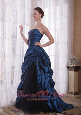 Two-toned Pick-ups Hand Made Prom Dress Brush Train