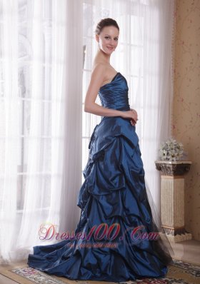 Two-toned Pick-ups Hand Made Prom Dress Brush Train