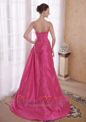 Lace up Rose Pink Court A-line Prom Dress Beaded