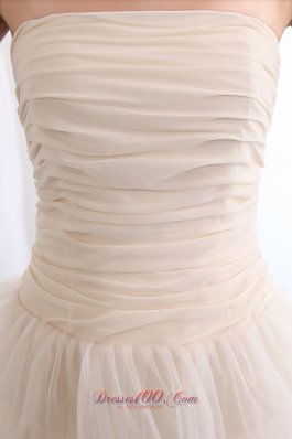 Mini Length Chapagne Tulle Layered Prom Dress with Jacket