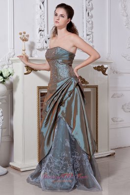 Strapless Mother Dress 2013 Olive Green Embroidery