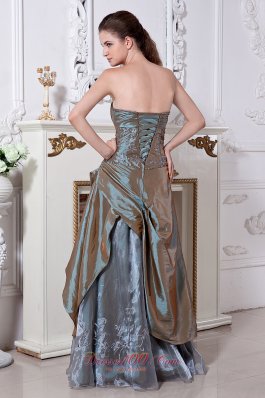 Strapless Mother Dress 2013 Olive Green Embroidery