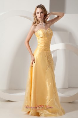 Organza Prom Dress Style Gold Beads Embroidery