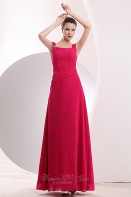Empire Straps Bridesmaid Dress 2013 Hot Pink Beaded