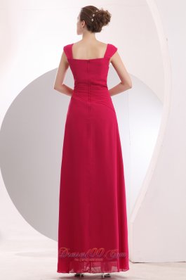 Empire Straps Bridesmaid Dress 2013 Hot Pink Beaded