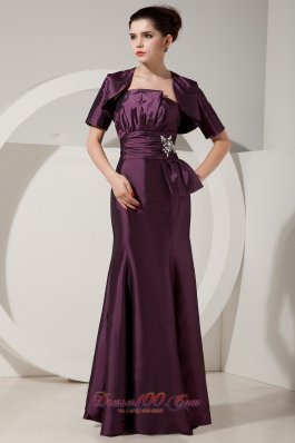 Trumpet Satin Dark Purple Prom Dress Beading Design