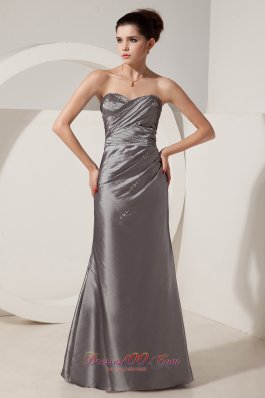 Satin Grey Beads 2013 Prom Dress with High Quality