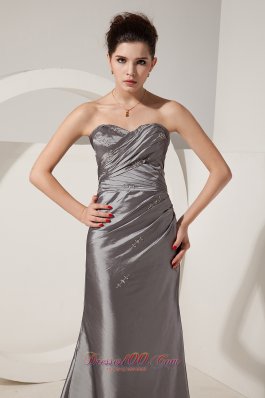 Satin Grey Beads 2013 Prom Dress with High Quality