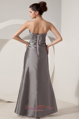 Satin Grey Beads 2013 Prom Dress with High Quality