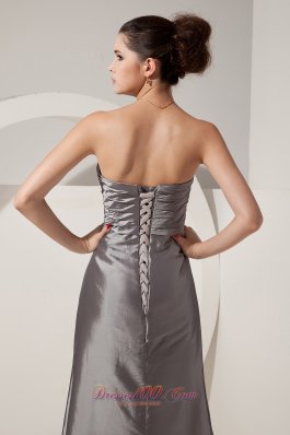 Satin Grey Beads 2013 Prom Dress with High Quality