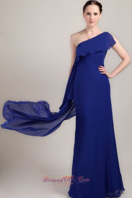 Prom Celebrity Dress Blue One Shoulder Design