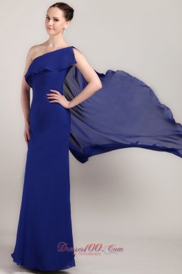 Prom Celebrity Dress Blue One Shoulder Design