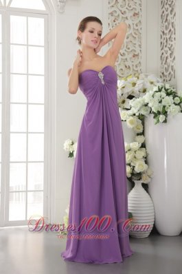 Chiffon Affordable Beaded Lavender Prom Evening Dress