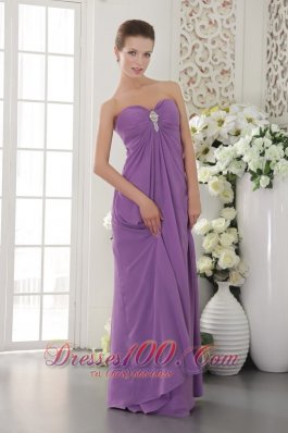 Chiffon Affordable Beaded Lavender Prom Evening Dress