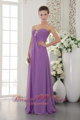 Chiffon Affordable Beaded Lavender Prom Evening Dress