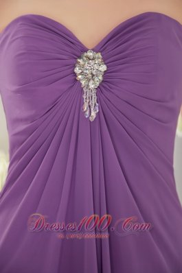 Chiffon Affordable Beaded Lavender Prom Evening Dress