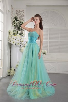 Beading Sweetheart Tulle Two-toned Prom Dress