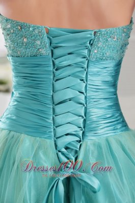 Beading Sweetheart Tulle Two-toned Prom Dress