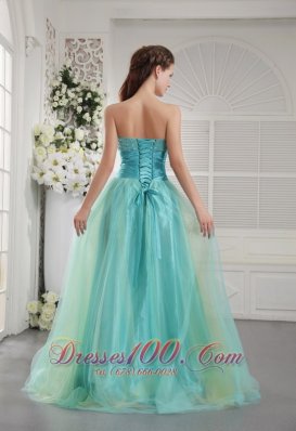 Beading Sweetheart Tulle Two-toned Prom Dress