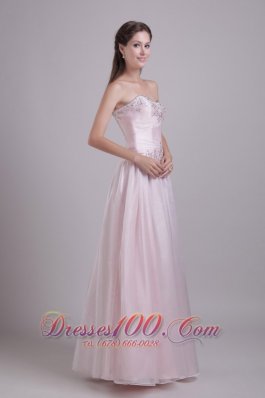 Organza Beaded Prom Homecoming Dress Baby Pink