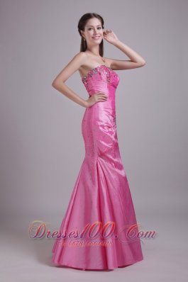 Colorful Rhinestone Taffeta Rose Pink Prom Dress 2013