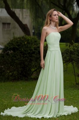 Simple Chiffon Apple Green Prom Dress for Girls