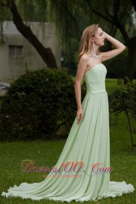 Simple Chiffon Apple Green Prom Dress for Girls