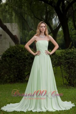 Simple Chiffon Apple Green Prom Dress for Girls