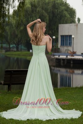 Simple Chiffon Apple Green Prom Dress for Girls