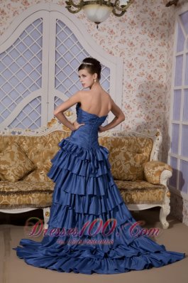 High-low Style Layered Beading Royal Prom Graduation Dress