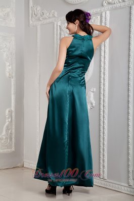 Scoop Ankle-length Beads Taffeta Mother Of The Bride Dress