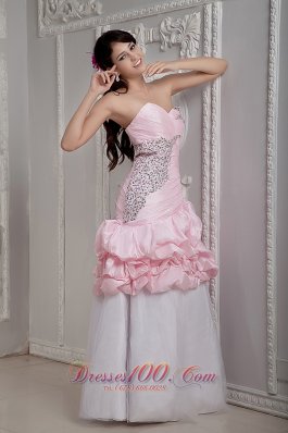 Two-toned Beading Taffeta Graduation Dress Mermaid Style