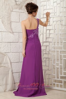 One Shoulder Purple Mother Of The Bride Dress Jacket