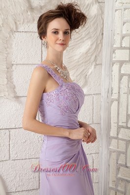 Appliques Empire Brush One Shoulder Prom Dress Lavender