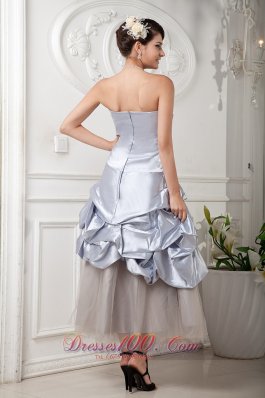 Bowknot Beaded Lilac Ankle Length Prom Gown