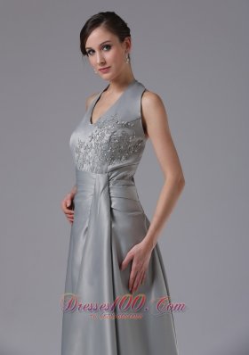 Appliques Sliver Halter Mother Of The Bride Dress