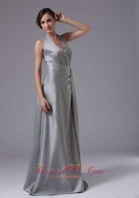 Appliques Sliver Halter Mother Of The Bride Dress