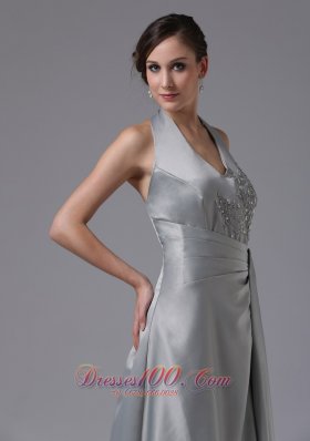 Appliques Sliver Halter Mother Of The Bride Dress