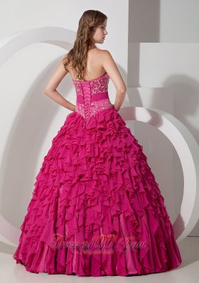 Hot Pink Halter Embroidery Sweet 16 Dress Belt