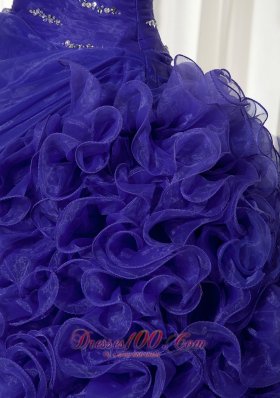 Affordable Blue Sweetheart Organza Quinceanera Dress 2013