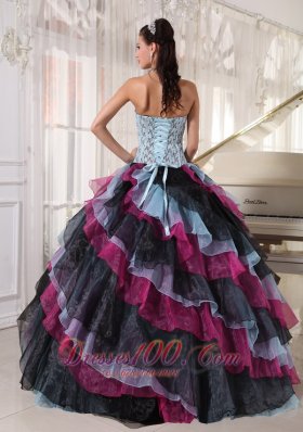 Colorful Quinceanera Dress Layer Floor Length